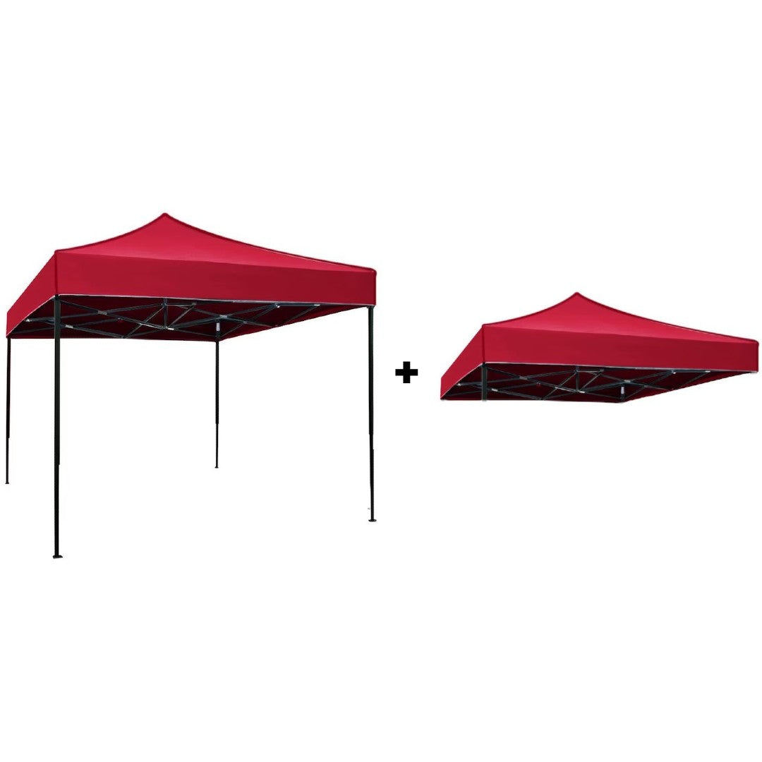 Pachet Cort Pavilion 3x3m + Copertină Rezervă – Impermeabil, Pliabil, Structură Metalică – AT PERFORMANCE®