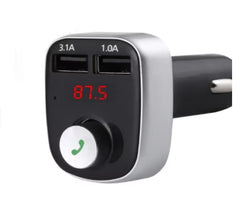 Modulator auto A20, Audio, mp3 player, dual USB, 3.1A, Bluetooth, FM, negru cu argintiu
