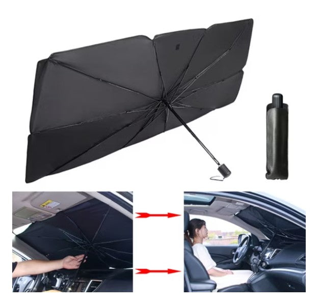 Pachet Auto AT PERFORMANCE®, Siguranță & Confort: Oglindă DVR Dual Full HD + Parasolar Pliabil UV – Protecție Completă Pentru Mașina Ta