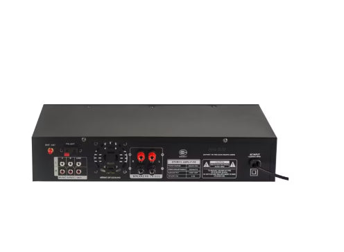 Amplificator Bluetooth cu Egazilator, AT PERFORMANCE ®, 2 x Intrari Microfon, 2 x 100W, USB/Card, Impedanta 8 ohmi, Design Compacta, Negru