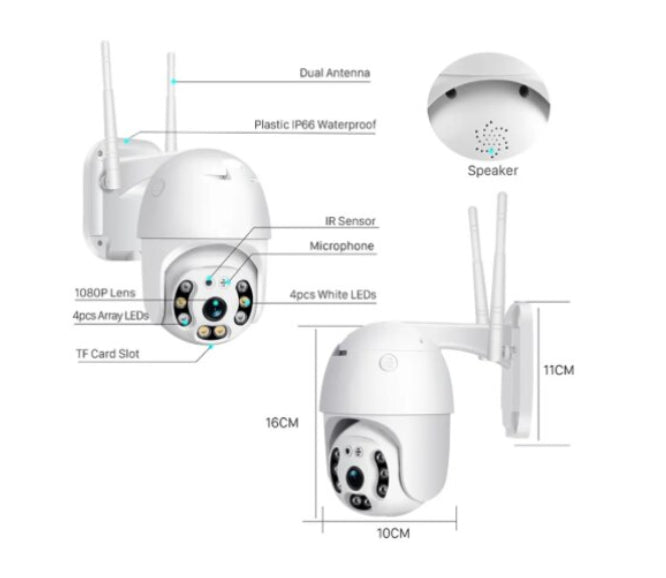 Camera Supraveghere, WiFi Night Vision 360°, Senzor De Miscare, At Performance, Pentru Exterior, Si Interior