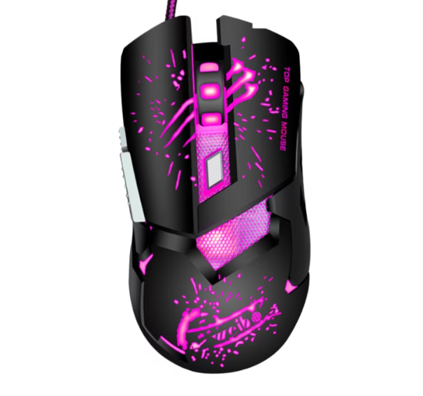 Mouse Gaming Weibo, S10 cu senzor optic rezolutie 1600/2400/3200 DPI, Rosu