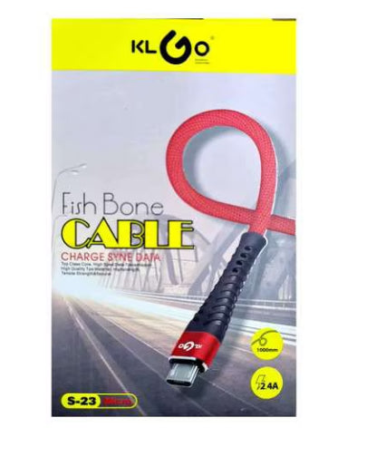 Cablu de date Tip C, Panzat, Lungime 1 m, Rosu/Negru