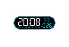 Ceas de perete digital LED, AT PERFORMANCE®, telecomanda, albastru