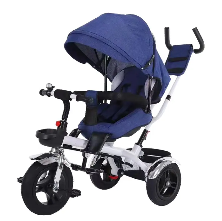 Tricicleta Pentru Copii, At Performance, Scaun Reversibil, 360, Pozitie de Somn, Roti din Cauciuc, Suport picioare, Pliabil, Loc depozitare