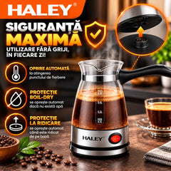 Ibric Electric HALEY® HY-8926, 600W, Capacitate 500 ml, Protecție Boil-Dry, Bază Rotativă 360°