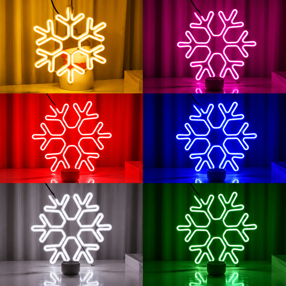 Decorațiune luminoasă de Crăciun AT-2138, fulg de nea, 40 cm, albastru sau multicolor