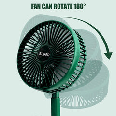 Pachet 2x Ventilator Portabil Telescopic Verde AT PERFORMANCE® – USB, 3 Viteze, Silențios și Reglabil
