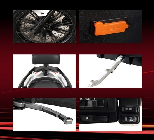 Scuter Electric Nmoto X1 Albastru cu Motor Bosch 2020W – Viteză Max. 45 km/h, Autonomie 75 km, Dimensiuni 1750×570×1140mm, Greutate 80Kg, Portbagaj Detașabil, Alb/Negru Carte RAR (C.I.V) + CADOU Tricou N-Moto