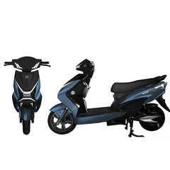 Scuter Electric Nmoto X1 Albastru cu Motor Bosch 2020W – Viteză Max. 45 km/h, Autonomie 75 km, Dimensiuni 1750×570×1140mm, Greutate 80Kg, Portbagaj Detașabil, Alb/Negru Carte RAR (C.I.V) + CADOU Tricou N-Moto