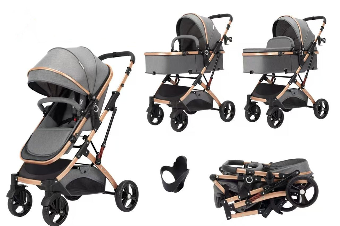 Carucior, 2 in 1 KIDOO® – Cărucior Pliabil cu Fața Inversă pentru Bebeluși cu Diverse Moduri, Cărucior Reglabil și Culisant
