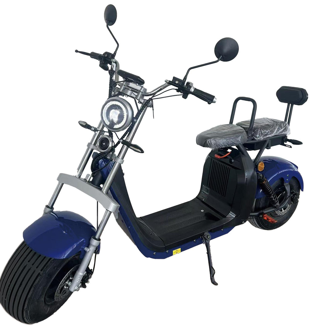 Scuter Electric 2 Persoane, Viteză Limitată 25 km/h – Fără Permis, Viteza maxima 45 km/h, Autonomie 90 km, Motor 1500W, 2X Baterie 20Ah, Suspensie Hidraulică, COC Inclus