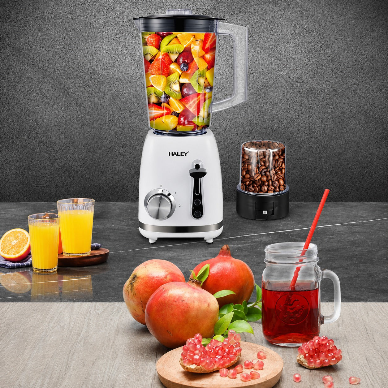Blender Cu Funcție Pulse, 2 Viteze, Capacitate 1.5L, 500W, Lame Din Oțel Inoxidabil, Funcție De Zdrobire A Gheții Și Protecție La Supraîncălzire