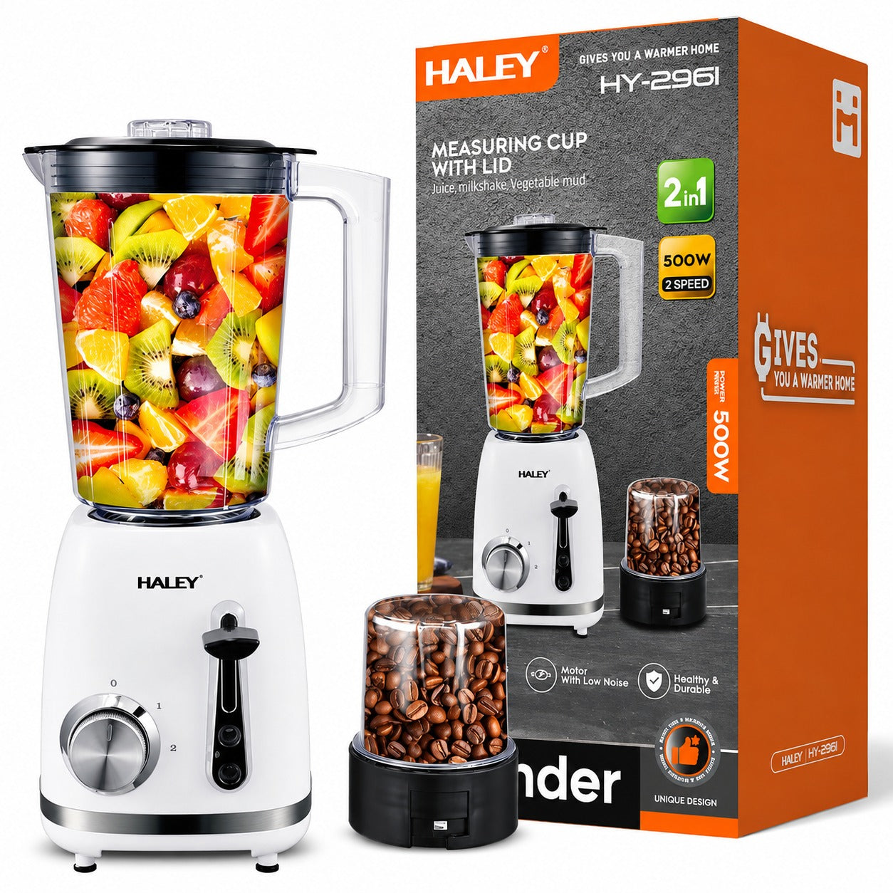 Blender Cu Funcție Pulse, 2 Viteze, Capacitate 1.5L, 500W, Lame Din Oțel Inoxidabil, Funcție De Zdrobire A Gheții Și Protecție La Supraîncălzire