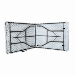 Masa plianta dreptunghiulara politilena, AT PERFORMANCE®, sigurante speciale, cadru din otel, maner transport, sustine 100 kg, 180 x 72 x 70 cm