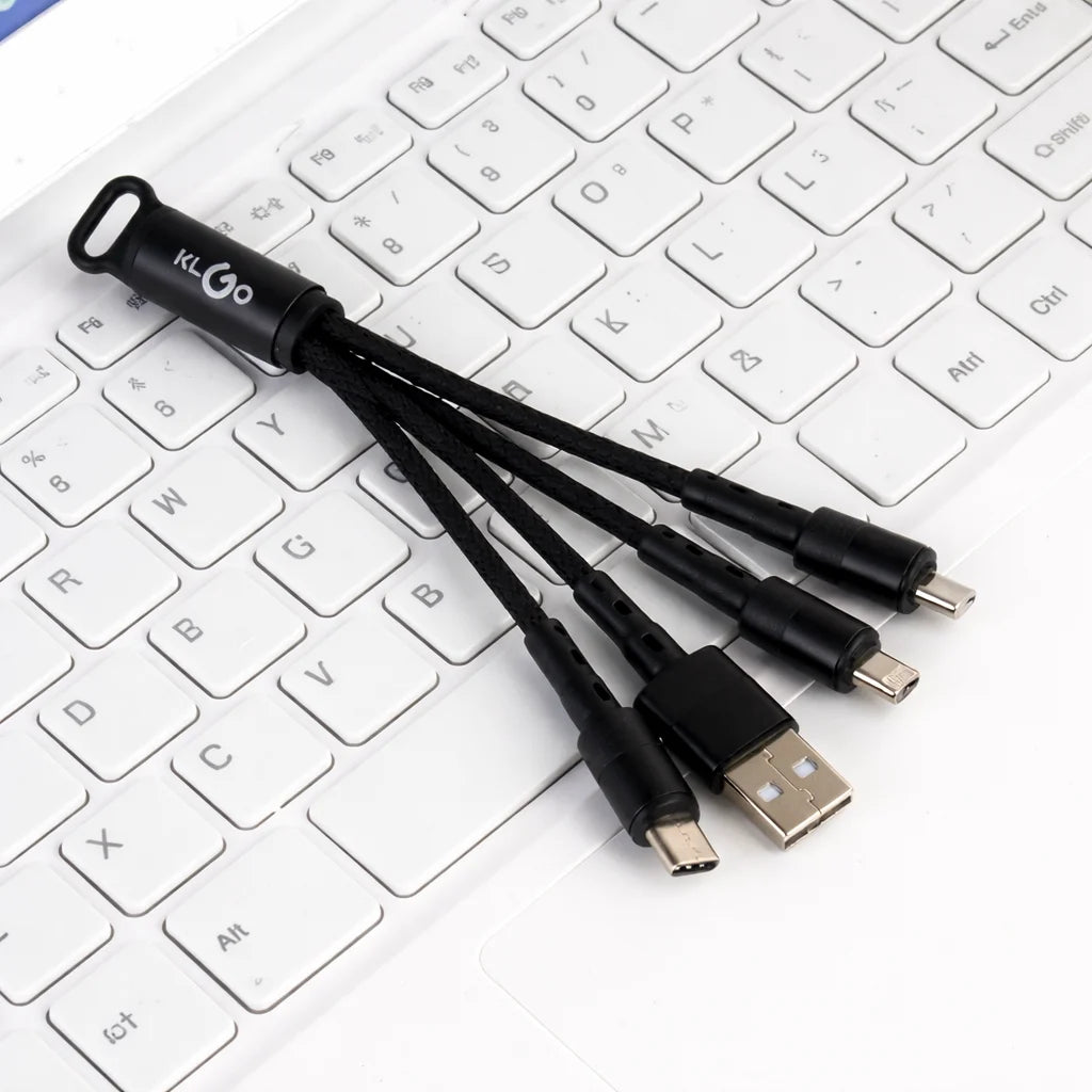 Cablu 3 în 1 KLGO S-670 USB – Type-C, Micro USB & Lightning, Încărcare Rapidă 2A