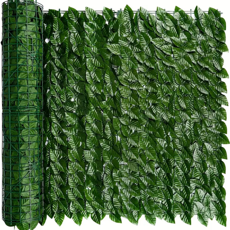 Gard viu decorativ frunze artificiale AT PERFORMANCE®, 3m x 1m lungime, verde