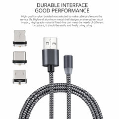 Cablu Magnetic 3 în 1 360° Metalic – Lightning / Micro USB / USB-C