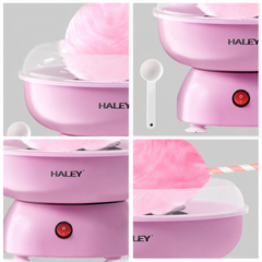 Aparat pentru Vată de Zahăr HALEY® HY-6203, 500W, Pornire cu un Singur Buton, Include 10 Bețișoare și Lingură Dozatoare