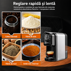 Espressor Cu Capsule HALEY HY-2833 4 În 1, 20 Bari, 1400W, Rezervor 700 ml, Control Tactil, Temperatură Reglabilă
