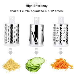 Razatoare Manuala AT PERFORMANCE®, cu 3 Lame Rotative din Inox, pentru Legume, Branzeturi, Nuci, Verde.