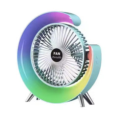 Ventilator Portabil AT PERFORMANCE® cu LED RGB, Reglaj 180°, 3 Viteze, USB, Verde