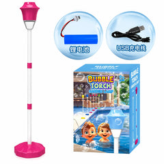 Lampă Bubble Torch pentru Copii cu Generator Automat de Baloane de Săpun,Roz Efecte Luminoase și Înălțime Reglabilă