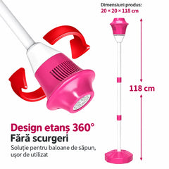 Lampă Bubble Torch pentru Copii cu Generator Automat de Baloane de Săpun,Roz Efecte Luminoase și Înălțime Reglabilă