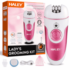 Epilator Reîncărcabil Pentru Femei Haley HY-6503, Set 4 În 1, 4 Capete, 2 Viteze, Wet & Dry, Accesorii Incluse