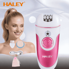 Epilator Reîncărcabil Pentru Femei Haley HY-6503, Set 4 În 1, 4 Capete, 2 Viteze, Wet & Dry, Accesorii Incluse