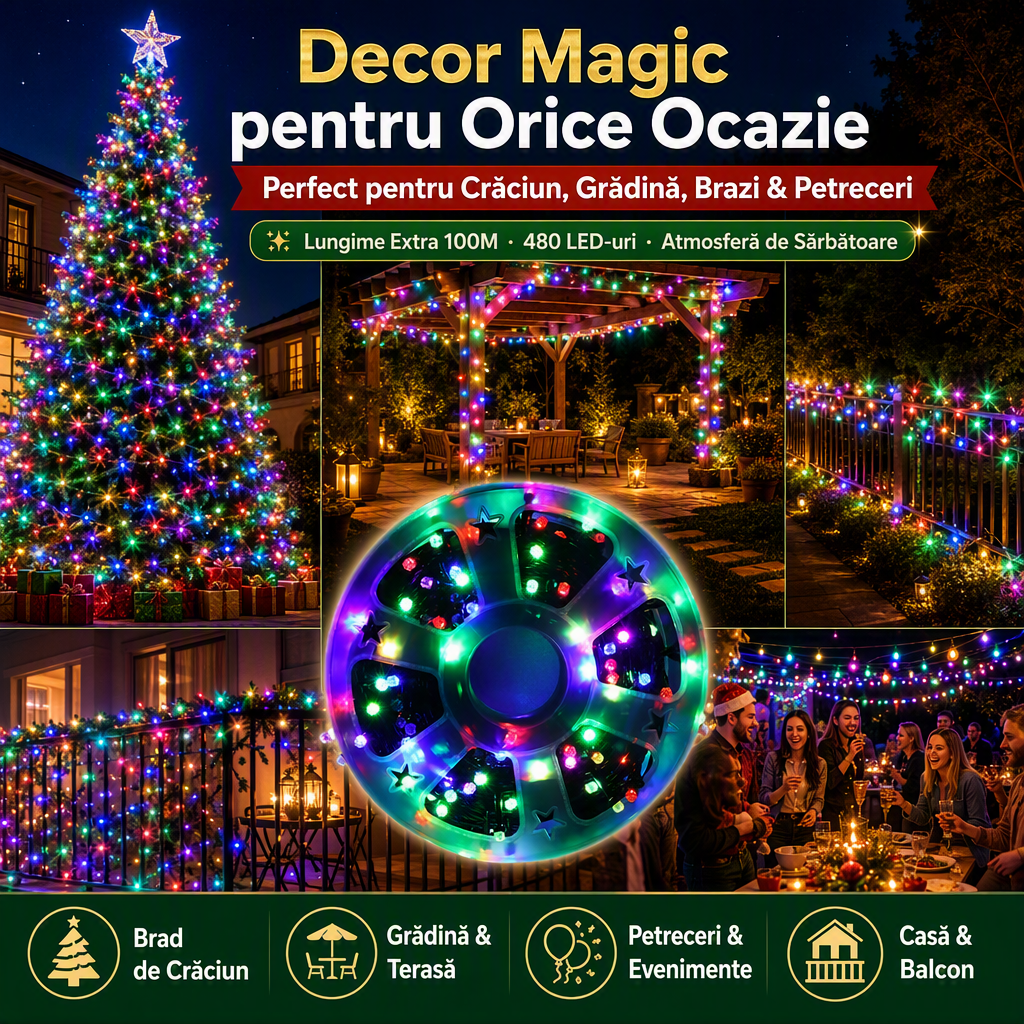 AT-2130 – exemple de decor festiv cu instalație multicoloră