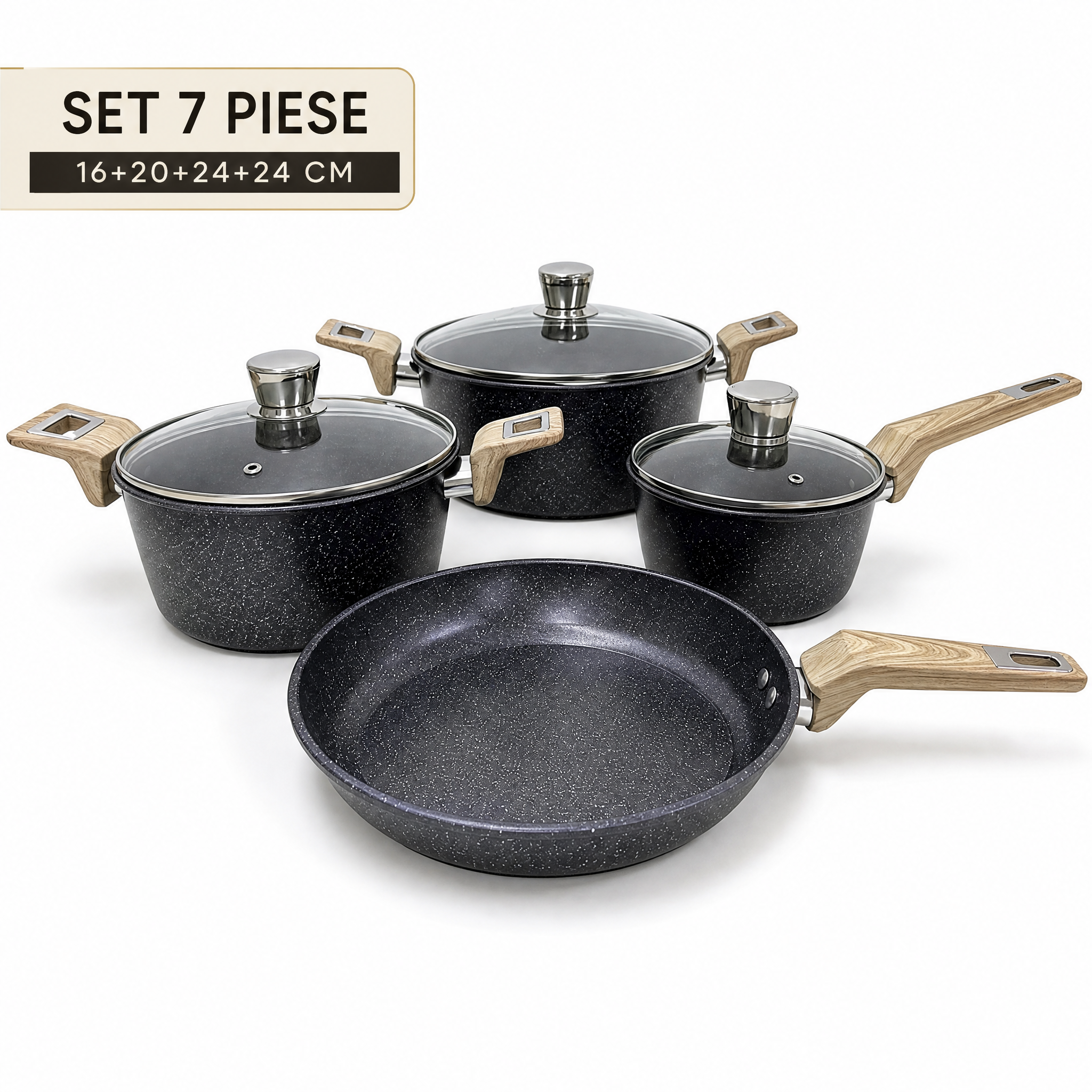 AT-403 – set complet cu capace și tigaie
