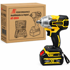 Mașină de Înșurubat cu Impact AT PERFORMANCE® 850Nm, 128V, 2 Acumulatori 5Ah, Set 40 Accesorii, Valiză Transport