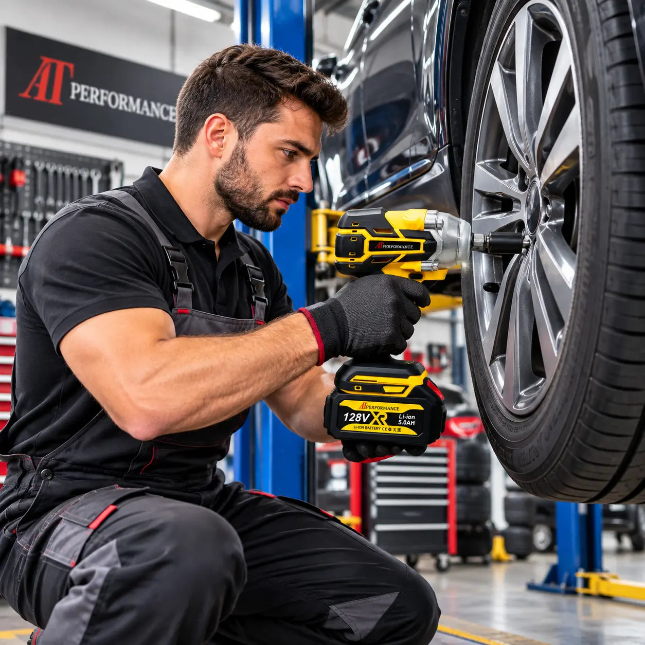 Mașină de Înșurubat cu Impact AT PERFORMANCE® 850Nm, 128V, 2 Acumulatori 5Ah, Set 40 Accesorii, Valiză Transport