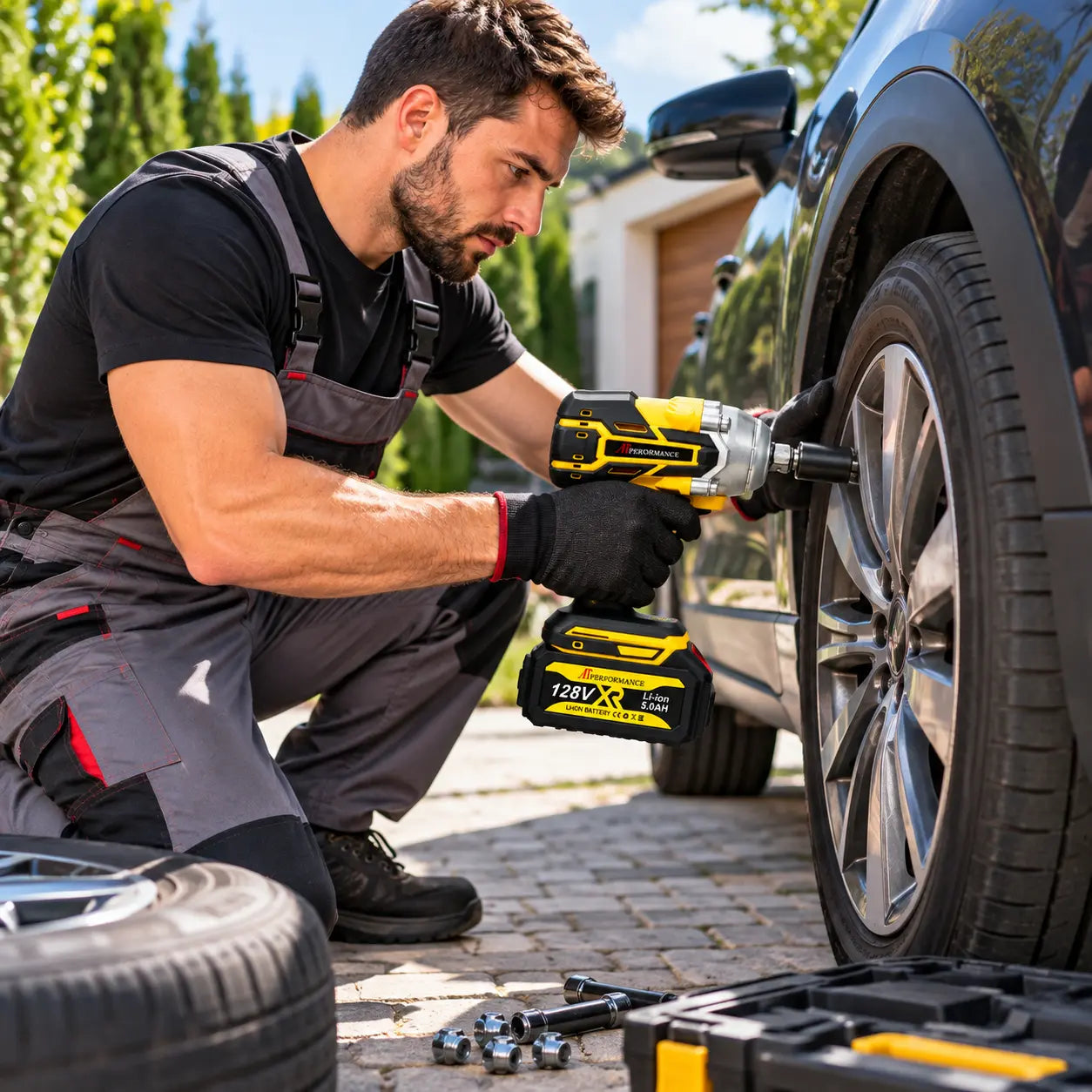 Mașină de Înșurubat cu Impact AT PERFORMANCE® 850Nm, 128V, 2 Acumulatori 5Ah, Set 40 Accesorii, Valiză Transport
