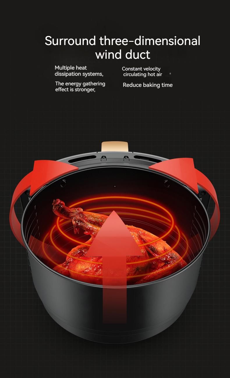 Friteuză fără Ulei AT PERFORMANCE® 2400W, 6L, Cuptor cu Aer Cald 360°, Funcție de Coacere – CADOU 100 Hârtii de Copt