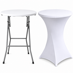 Masă Înaltă Pliabilă AT PERFORMANCE® AT-2061, Ø80 cm, 110 cm Înălțime, Husă Elastică Inclusă, Cadru Metalic