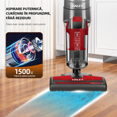 Aspirator Vertical Fără Sac HALEY HY-1921, 1500W, Tehnologie Cyclone, Filtru HEPA, Recipient 2L, Cablu 3,8 m