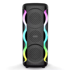 Boxa Portabila AT PERFORMANCE®, cu Lumini RGB, Putere 100w, MP3, USB, Bluetooth, TF, WIFI, Slot Microfon, Acumulator, Negru