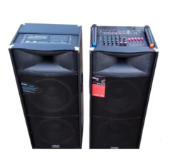 Sistem Audio Profesional VALLIODOR 2025 – 560W, 4 Difuzoare 15”, 2 Microfoane Wireless, Telecomandă