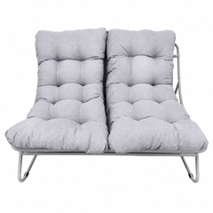 Set Mobilier Grădină AT PERFORMANCE® 4 Piese, Canapea 2 Locuri + 2 Fotolii + Măsuță, Cadru Metalic