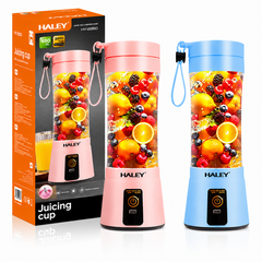 Blender Portabil Haley HY-2950, 480 ml, Baterie 2000 mAh, Reîncărcabil USB, Mini Smoothie Maker pentru Fructe și Legume