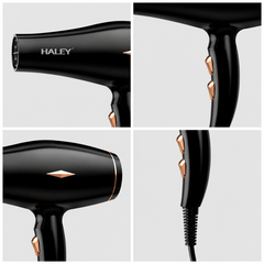 Uscător De Păr Profesional Haley HY-4031, 2200W, 3 Trepte De Temperatură, Control Inteligent Al Temperaturii, Concentrator De Aer, Filtru Detașabil, Negru