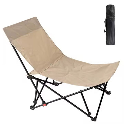 Scaun pliabil tip lounge AT PERFORMANCE® – Reclinabil, 4 poziții, reglabil, pentru camping, plajă și pescuit, cu husă de transport – Negru
