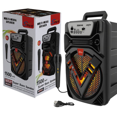Speaker Bluetooth Portabil 6.5'' cu LED Multicolor și Funcție Hands-Free