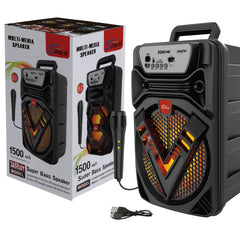 Speaker Bluetooth Portabil 6.5'' cu LED Multicolor și Funcție Hands-Free