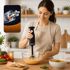 Blender Vertical HALEY HY-1134, 1200W, Lamă Din Oțel Inoxidabil, Protecție Anti-Stropire, Operare Cu O Singură Mână