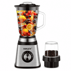 Blender Multifuncțional HALEY HY-2944 2 în 1, 1000W, Cană Din Sticlă 1,5L, Râșniță, 3 Trepte + Pulse, Funcție Zdrobire Gheață