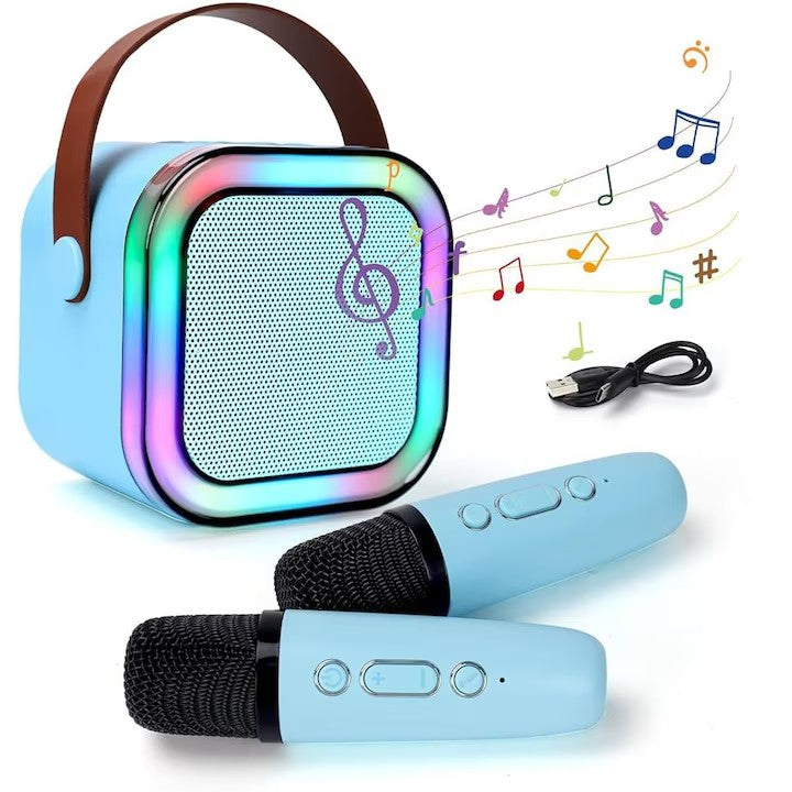 Pachet Smartwatch AMOLED 49mm + Boxă Karaoke cu 2 Microfoane AT PERFORMANCE® – Apel Bluetooth, Muzică, Fitness & Distracție