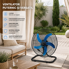 Ventilator 3 în 1 AT PERFORMANCE® AT-2055, 65W, 18 Inch, Podea, Perete și Picior, 3 Viteze, Oscilație, Reglabil pe Înălțime
